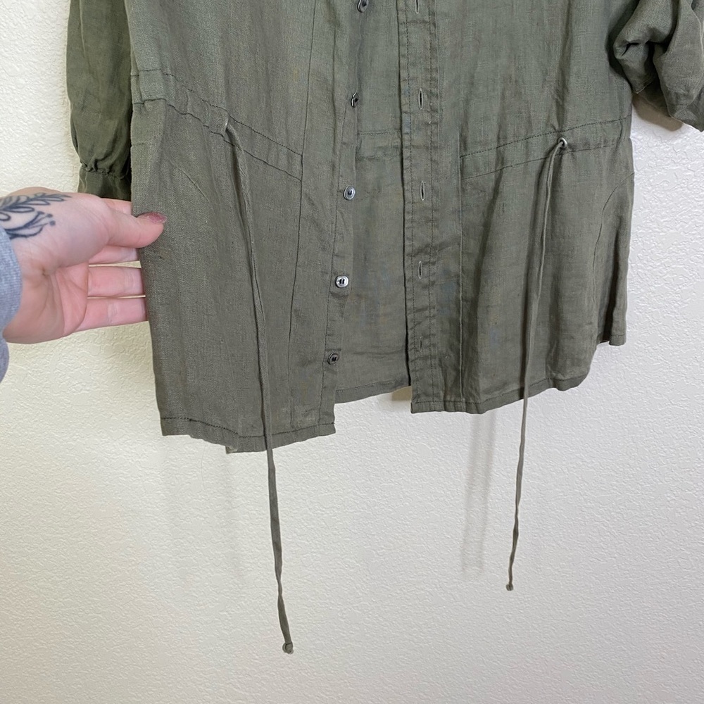Acrobat/ Belted Linen Button down belted Tunic - Picture 3 of 7